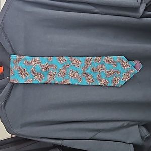 Mens Gary Laroche Blue Silk Tie